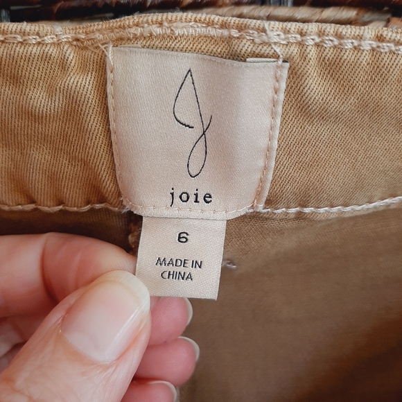 NWT Joie Straight Leg High Rise Tencel Cargo Pants 6 Tan Safari Travel Stretchy - Picture 6 of 7